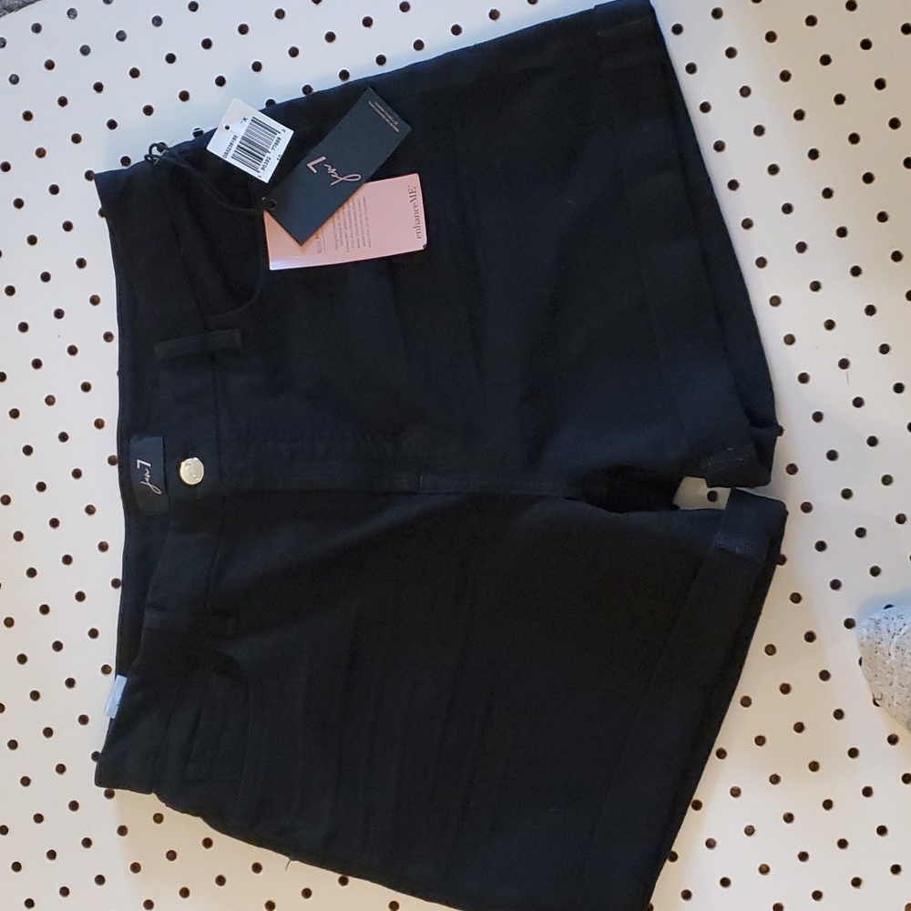 7 FOR ALL MANKIND BLACK CUFFED DENIM SHORTS - Picture 4 of 8